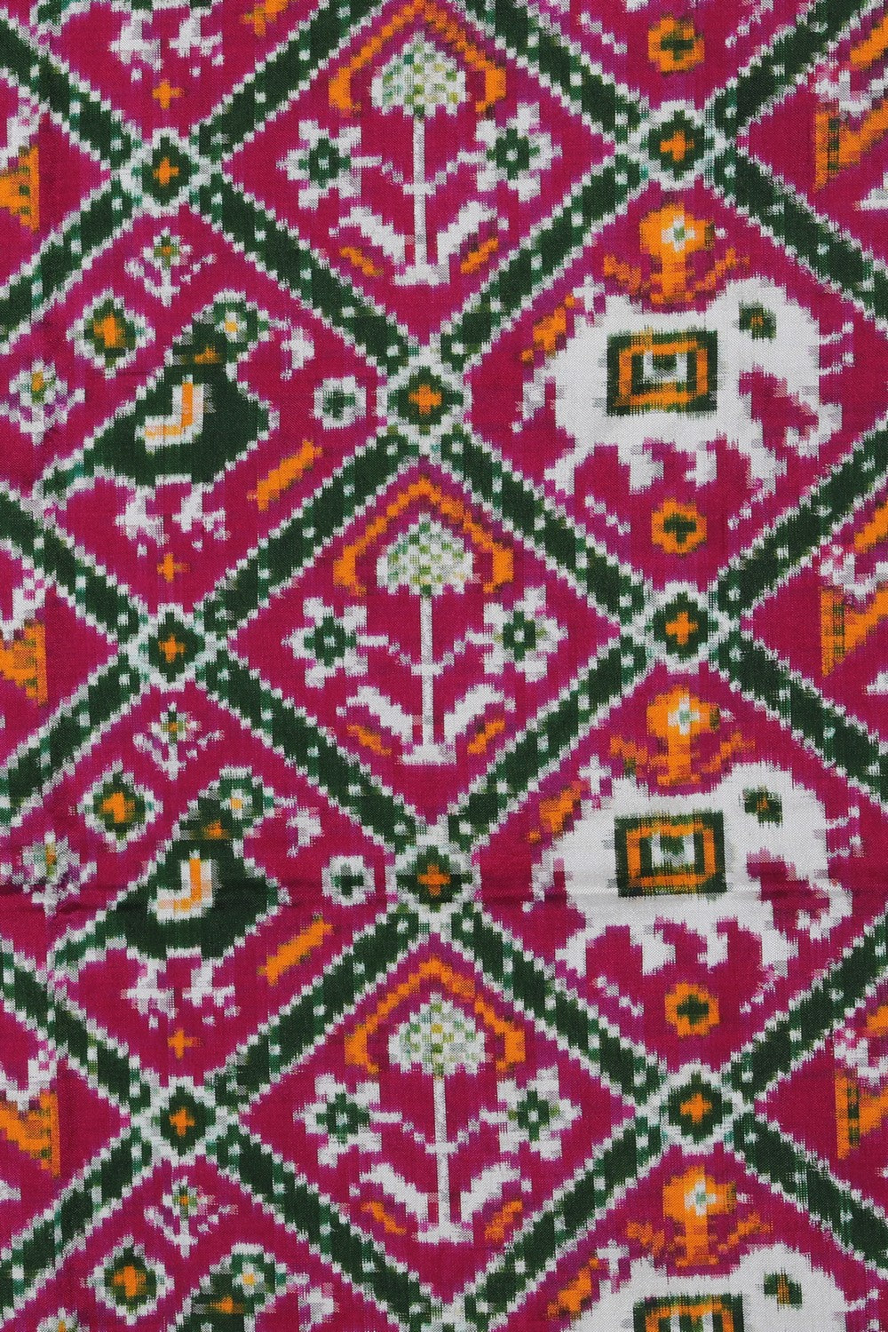 Image of Pochampally Double Ikat Silk Purple Saree